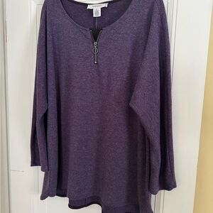 Workshop Republic Clothing Purple Zip-Detail Sweatshirt